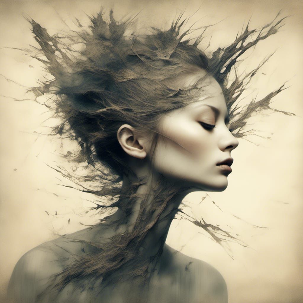 Winter Tree of Life in Macabre Pyrography Style