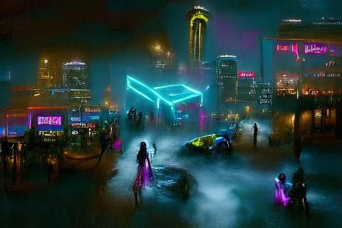 Cyberpunk Cityscape at Night: Neon Metropolis 2099