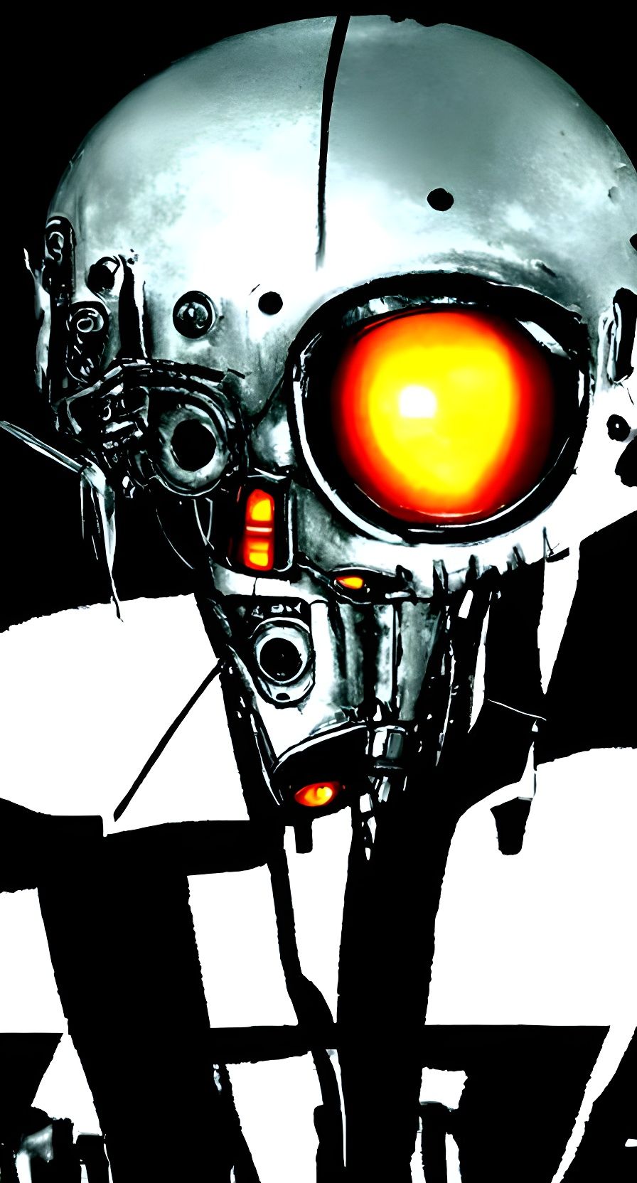 Cyberpunk Horror Robot: Post-Apocalyptic Mechanoid