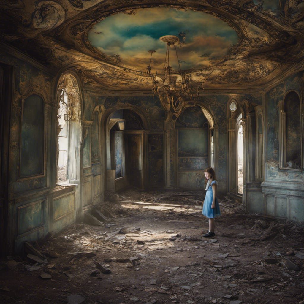 Girl in Abandoned Disneyland: Eerie Decay