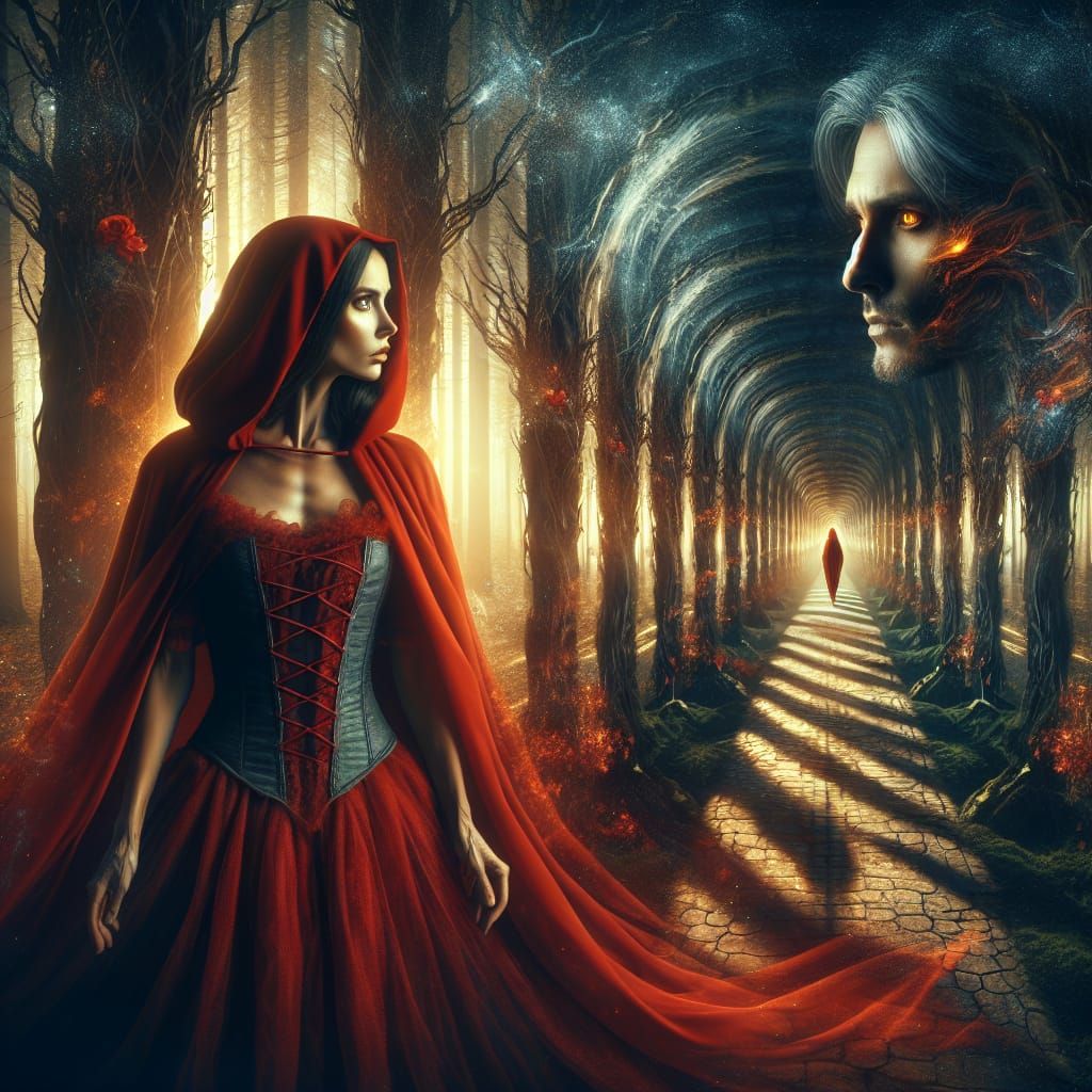 Elegant Little Red Riding Hood Meets the Enigmatic Stranger ...