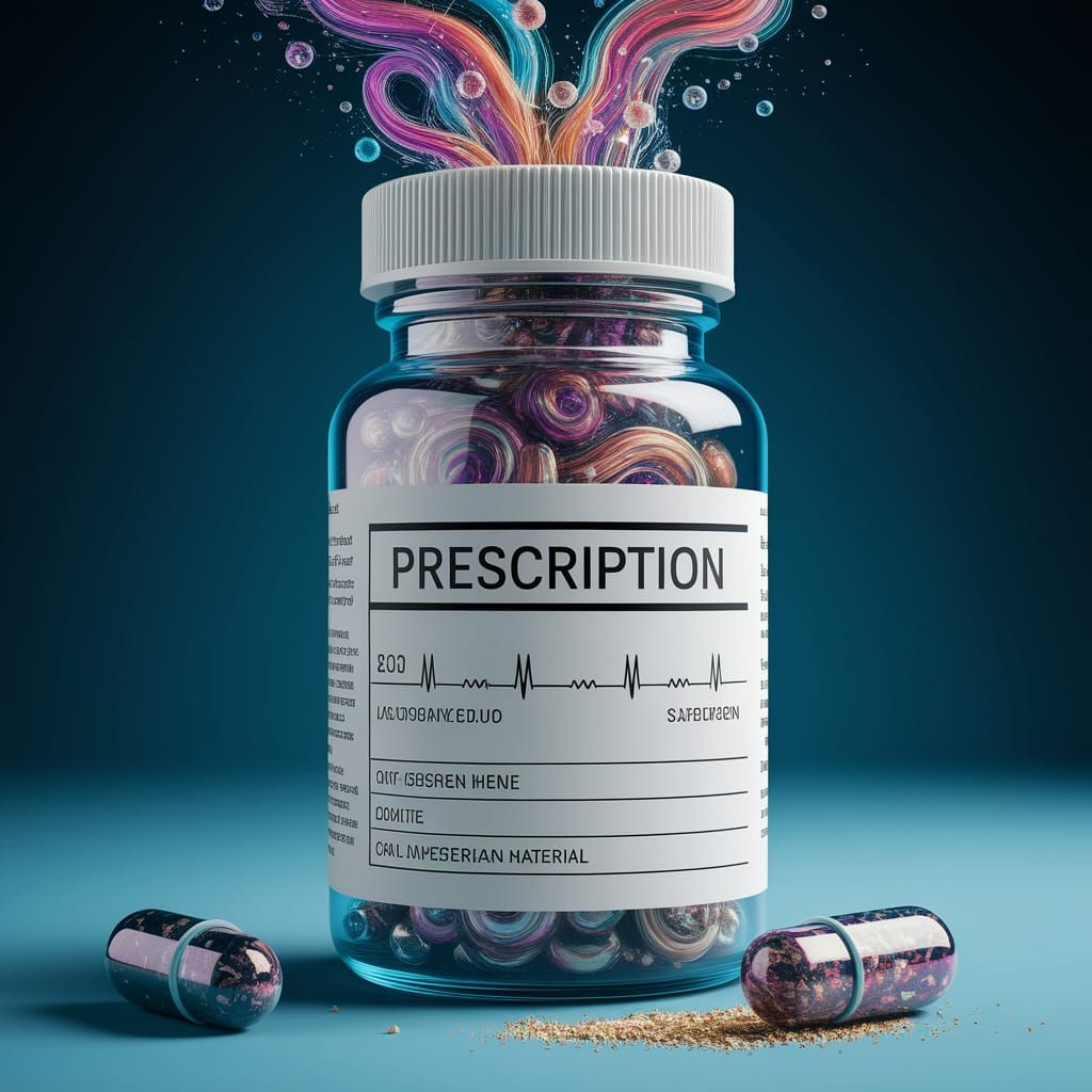 Magic Medicine Bottle with Swirling Plant Crystals