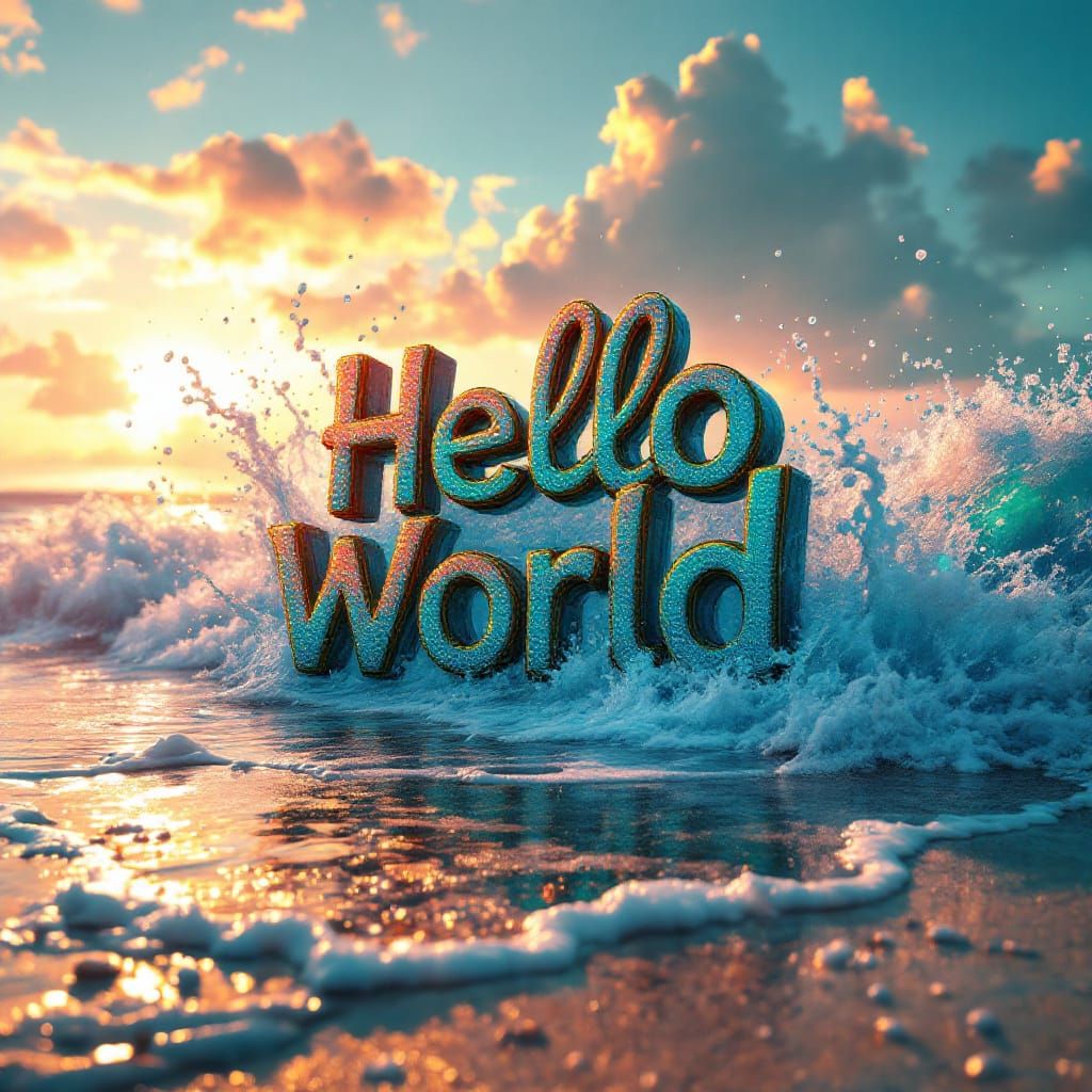 Summer "Hello World" Album Art with Beach Vibe