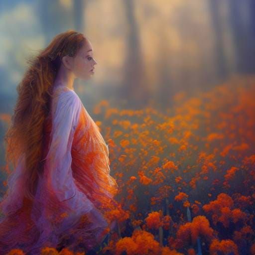 Vibrant Yellow Fire with Peach Glow