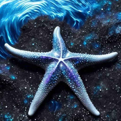 Glittering Starfish Underwater Scene