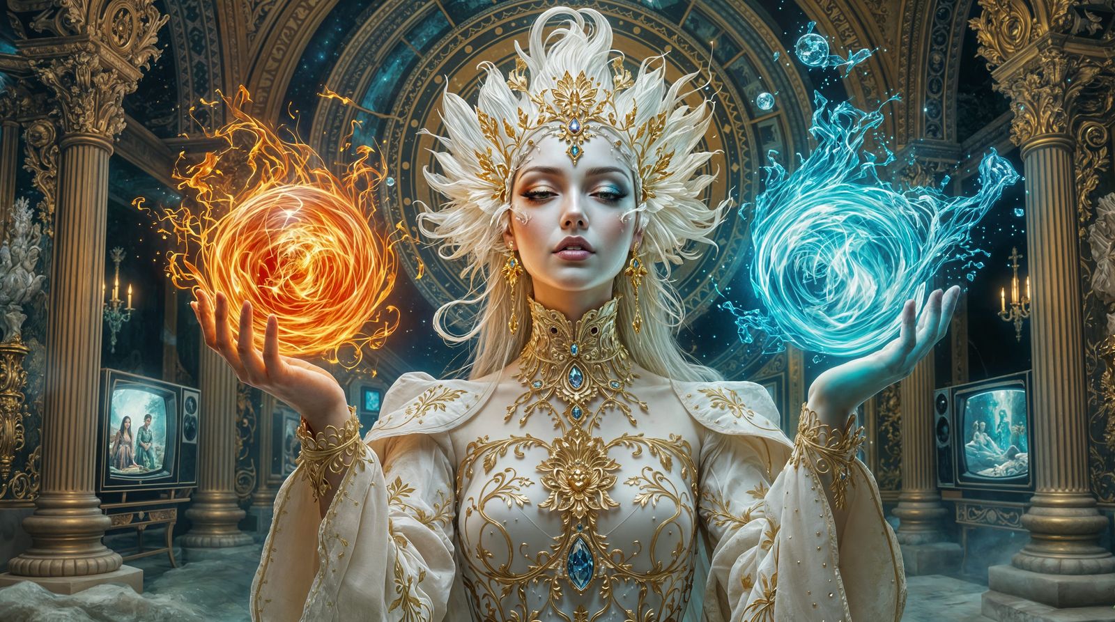 Baroque Deity in Opulent Cosmic Splendor