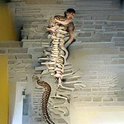 Snake Climbing a Human Spine
