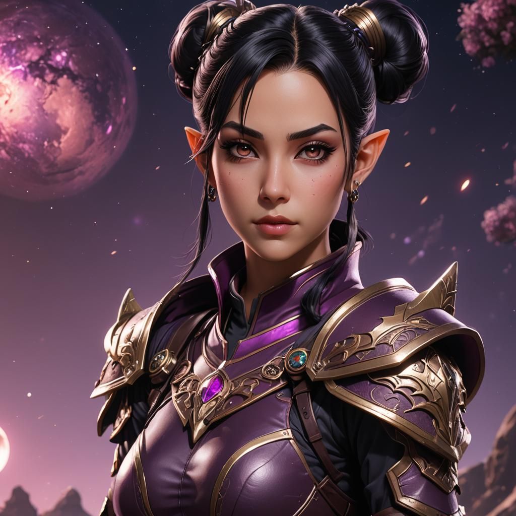 Anime Half-Elf Rogue Portrait in 3D