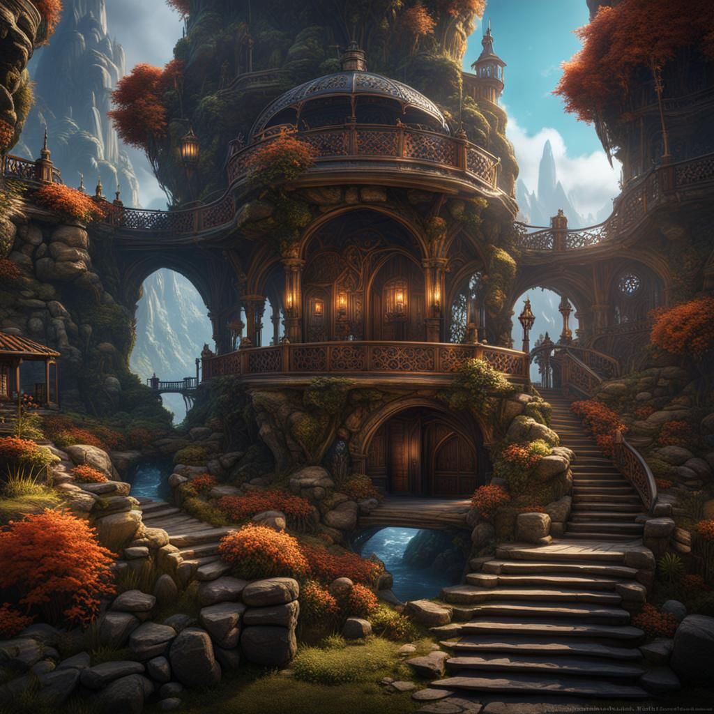 Fantastical Matte Painting in Deep Color, 8K