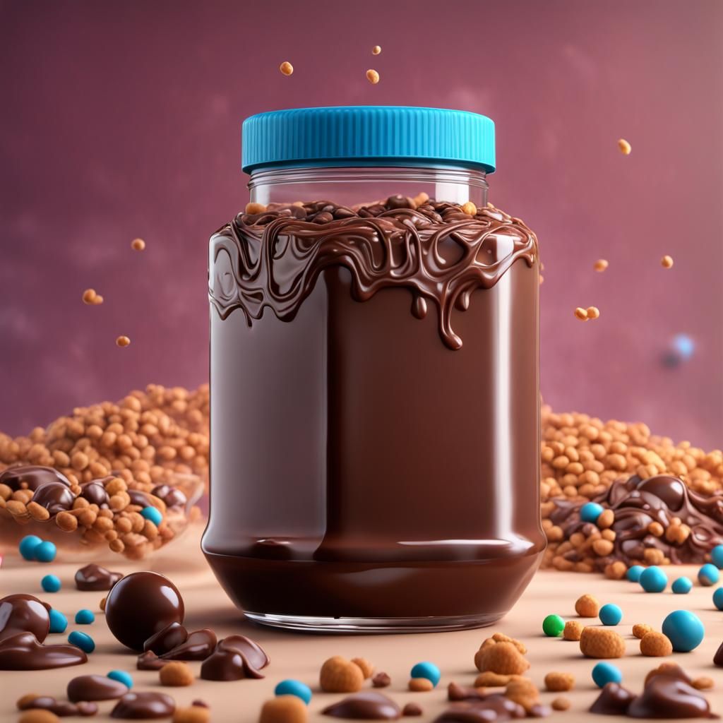 Delicious Chocojar with Chocolate Splash Background
