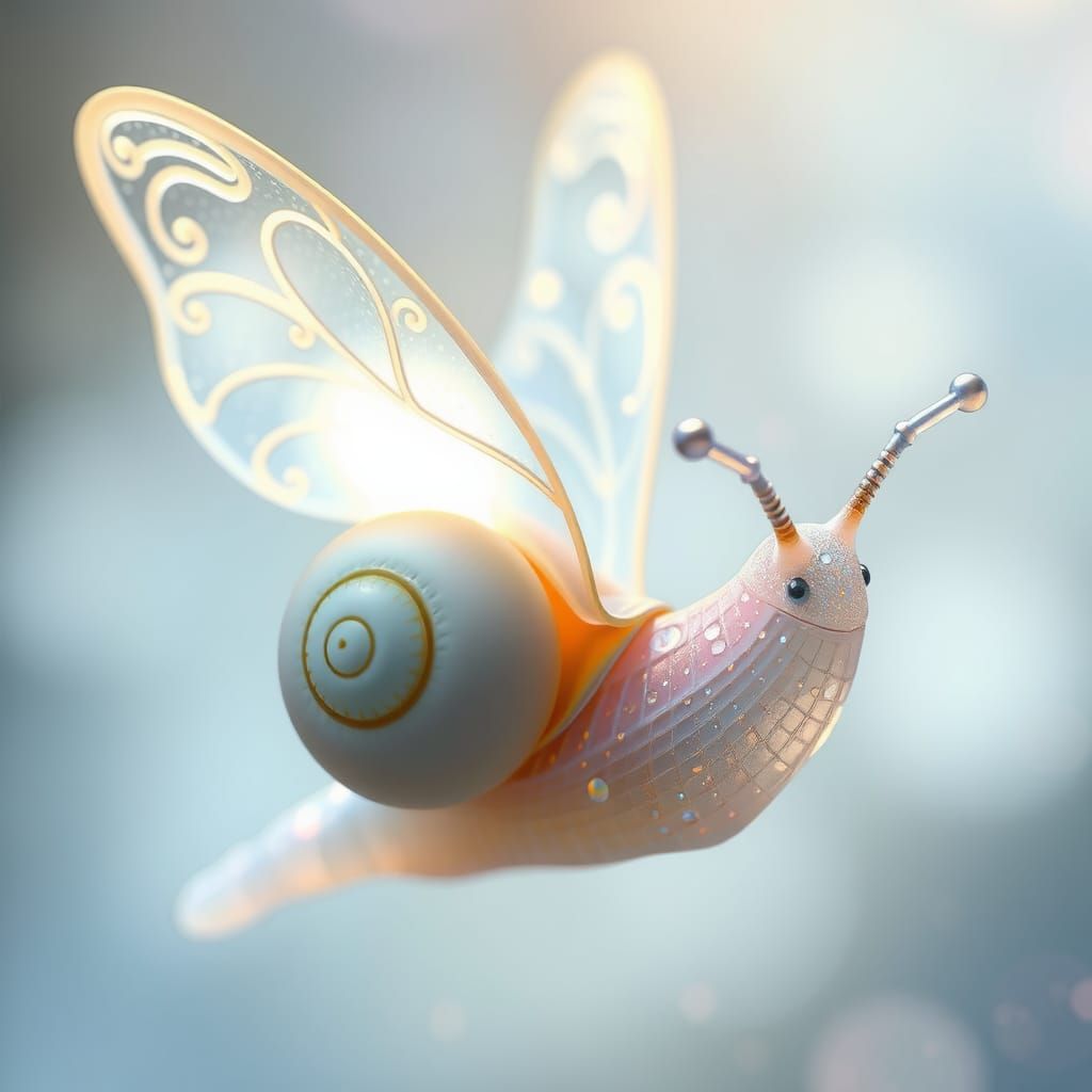 Translucent Snail Fairy in Dreamy Ethereal Light