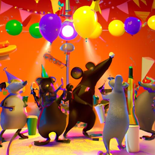 Rats' Party: Pixar-Style 3D Animation