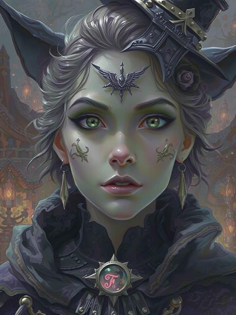 Sinisterly Beautiful Witch in Dark Fantasy Style