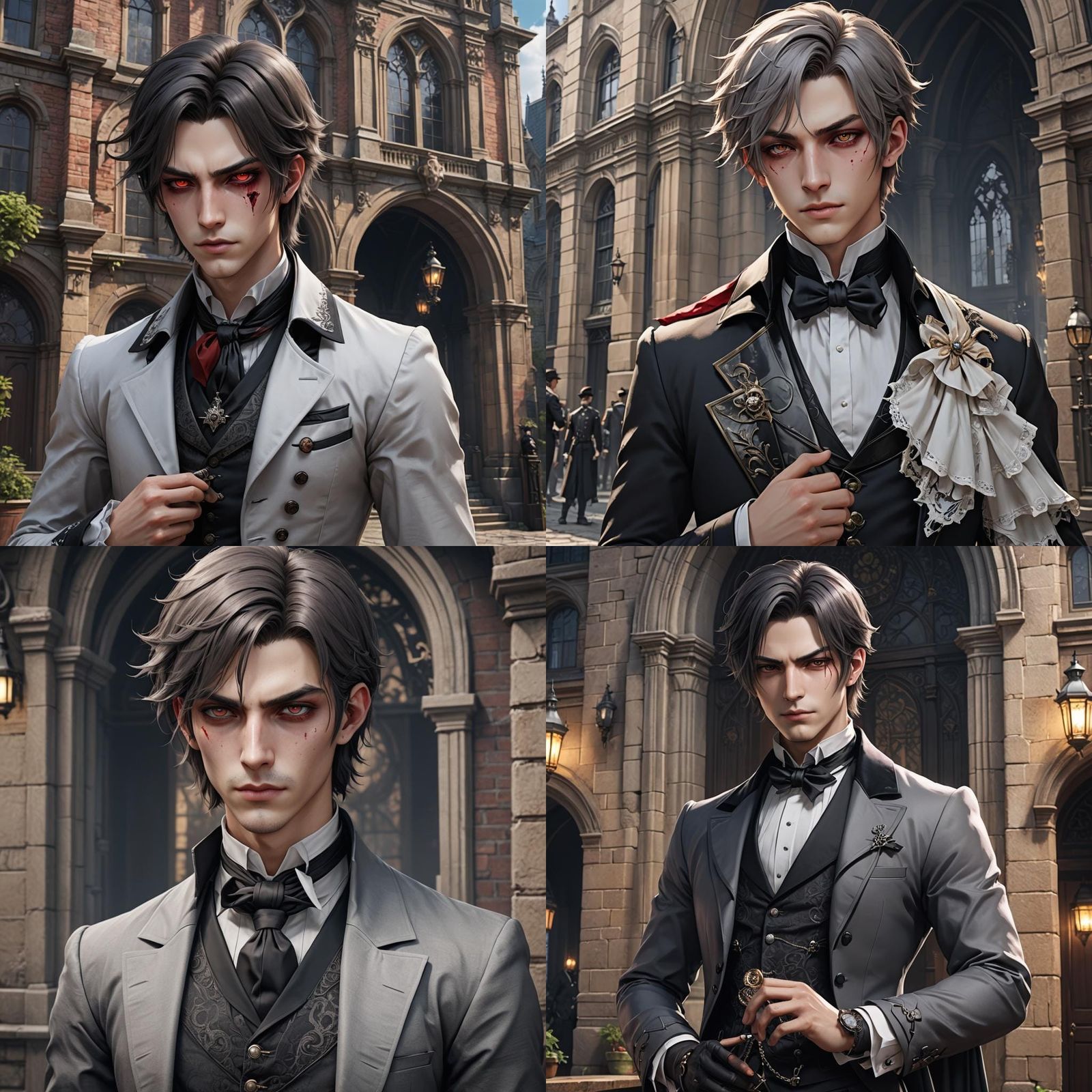 Vampire Butler Assassin in High Fantasy Victorian Style