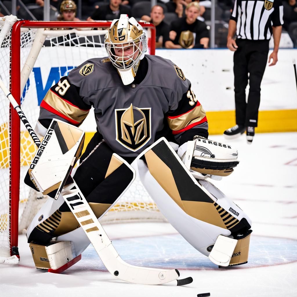 Las Vegas Golden Knights Goalie in Action