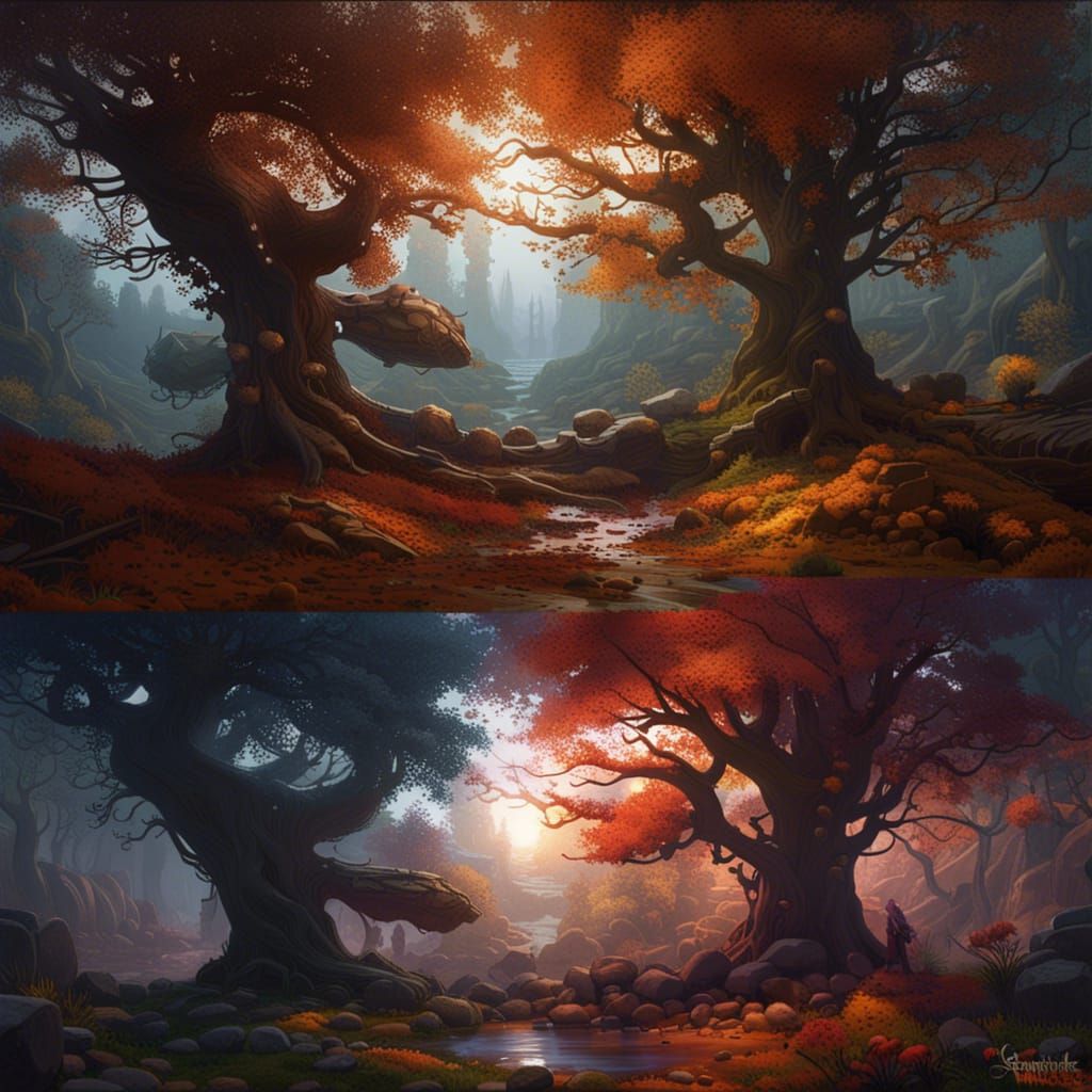 The Changing of Seasons: Dark Fantasy Concept Art