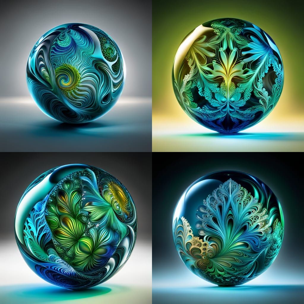 Elaborate Glass Filigree Ball in Macro Shot