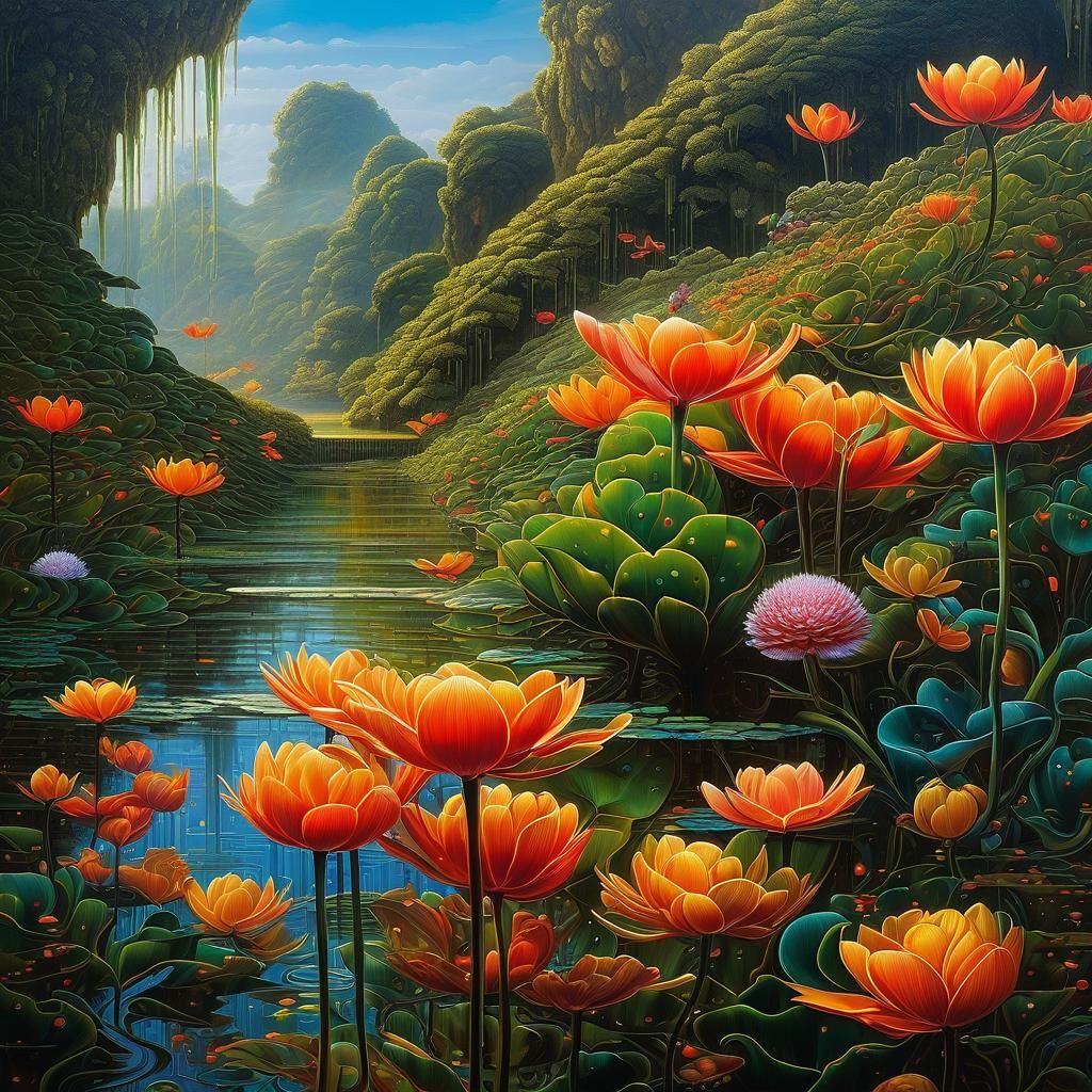 Intricate Digital Art in Wet Oil Paint Style