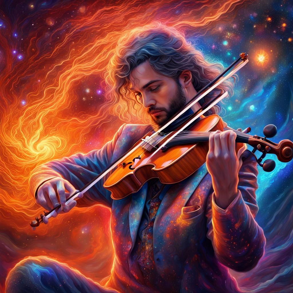 Fiery Violinist in an Astral World