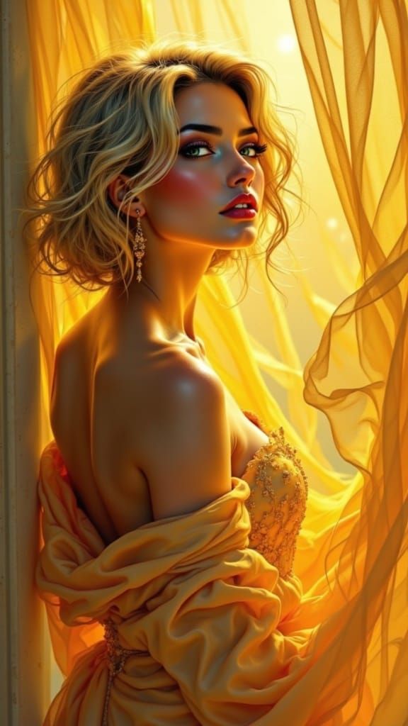Ethereal Portrait in Soft, Golden Light