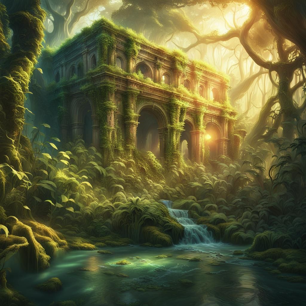 Lush Jungle: Ancient Ruins in Fantasy Concept Art