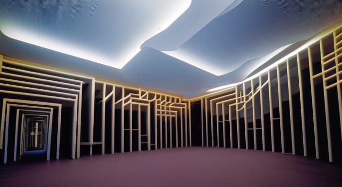 Abstract Surreal 90's Liminal Space Interior