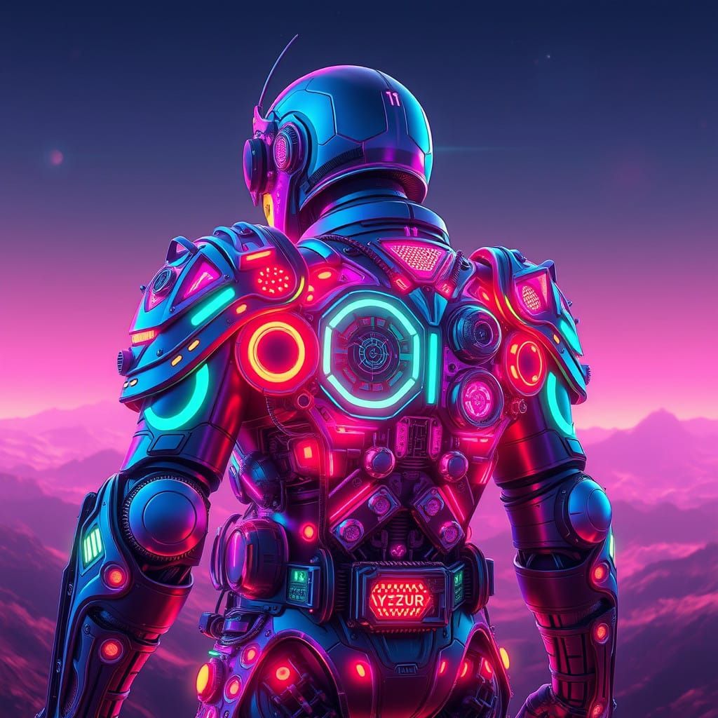 Surreal Cyberpunk Armor in Iridescent Hues