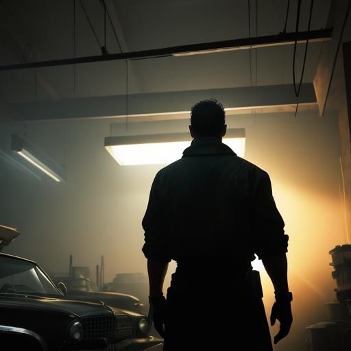 Cinematic Car Mechanic Meal in Chemical Room