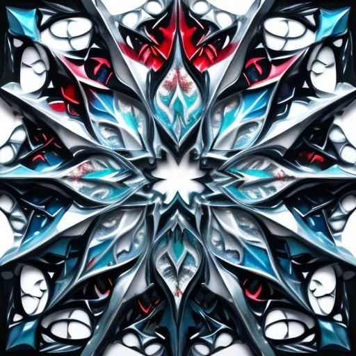 Colorful Stained Glass Snowflake Graffiti Art