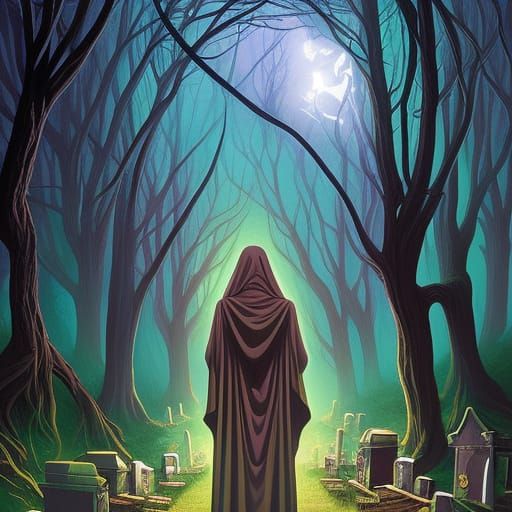 Ghoul in the cemetery
