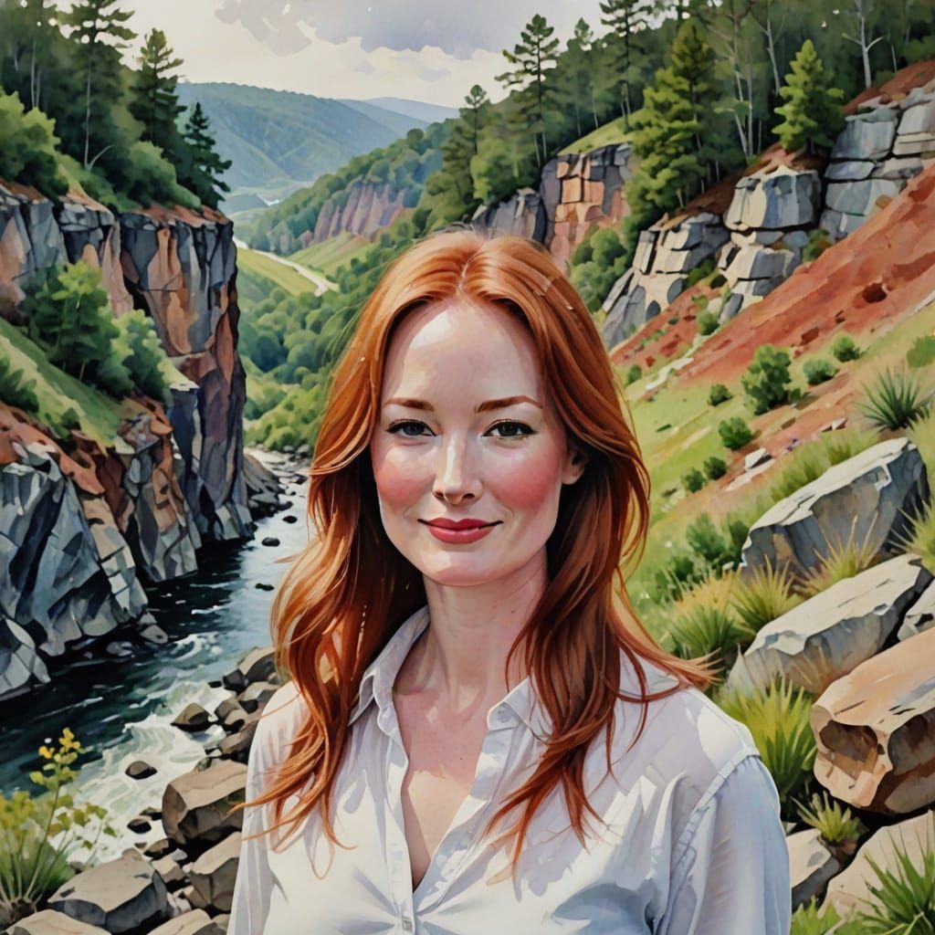 Gentle Redhead in a Kentucky Landscape