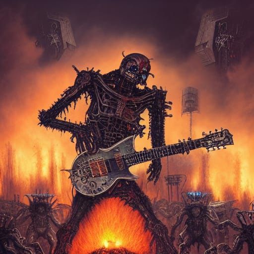 Heavy Metal Robot Zombie Guitar Solo