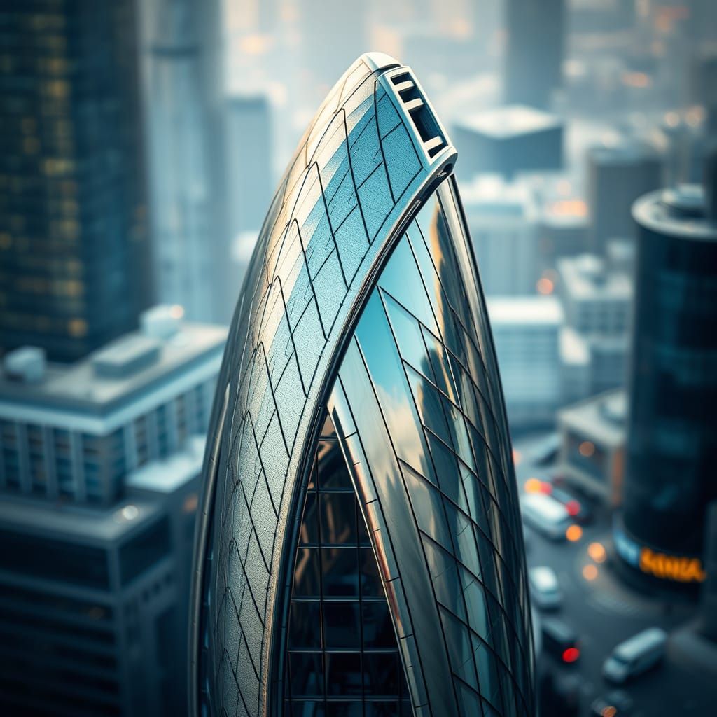 Surreal Futuristic Skyscraper Blends Ancient and Modern Eleg...