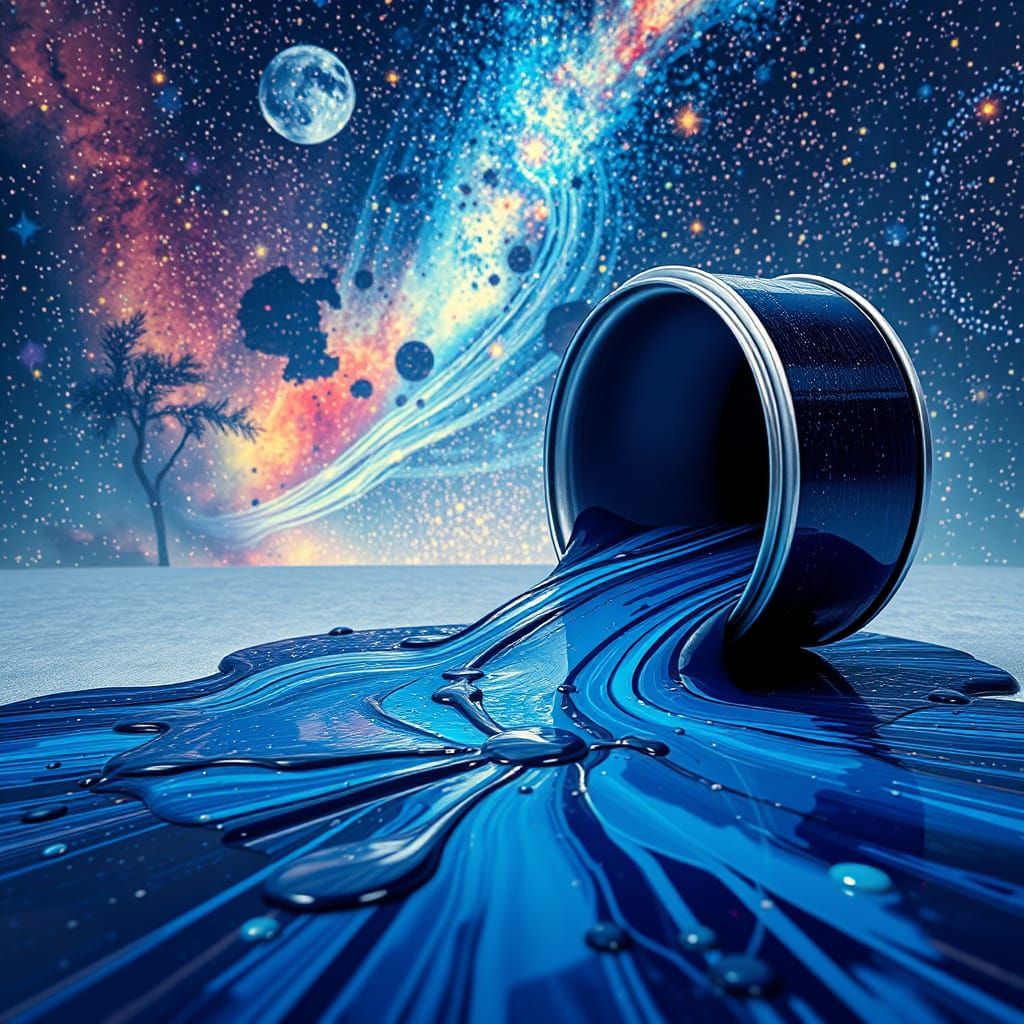 Paint Spill Creates Starry Night Sky as Graffiti Art