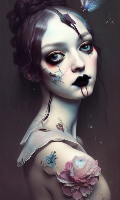 A beautiful 1400’s goth girl portrait