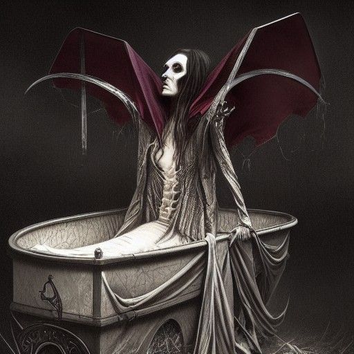 Dreadful Vampire Concept Art in Baroque Style