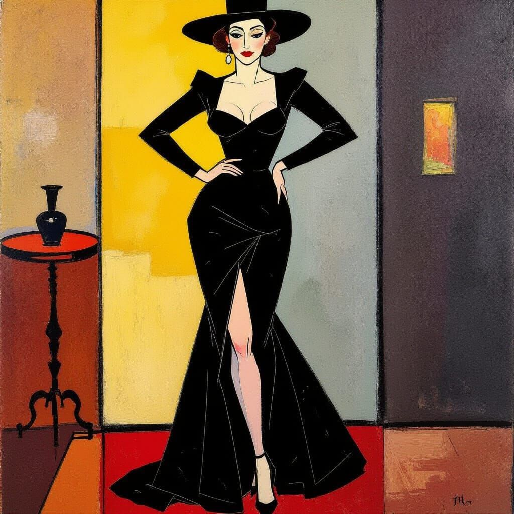 Expressionist Portrait of a Confident Woman