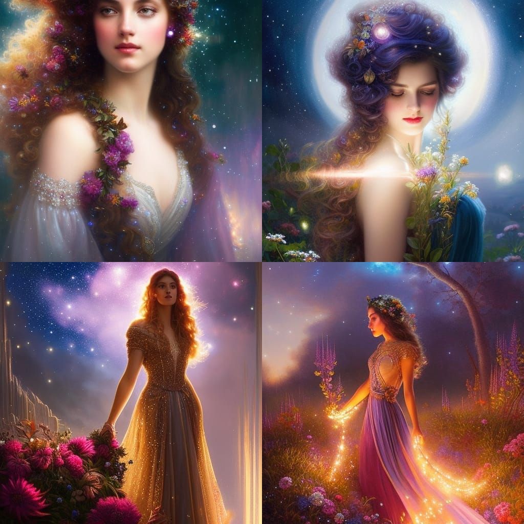 Girl Opens Jar of Lights: Fantasy Digital Art