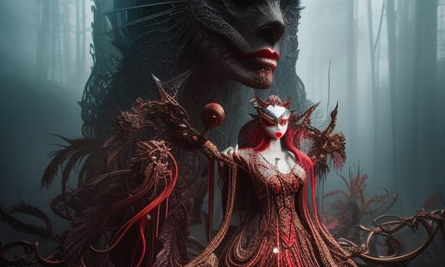 Fierce Evil Witch High Priestess in Dieselpunk Style