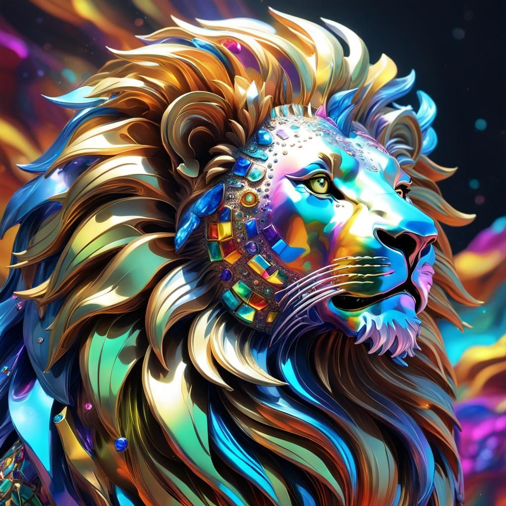 Beautiful crystalline lion