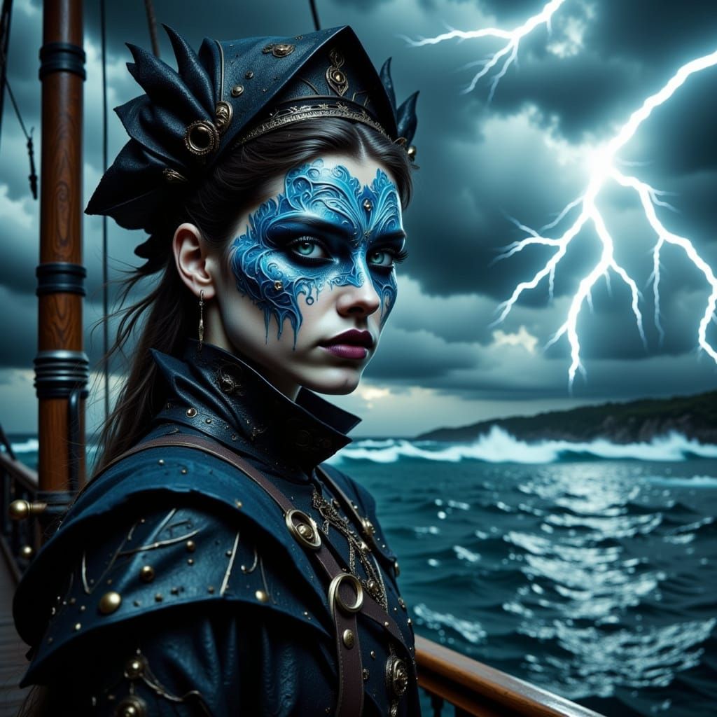 Dark Fantasy Sorceress Commands the Raging Sea in Don Macana...