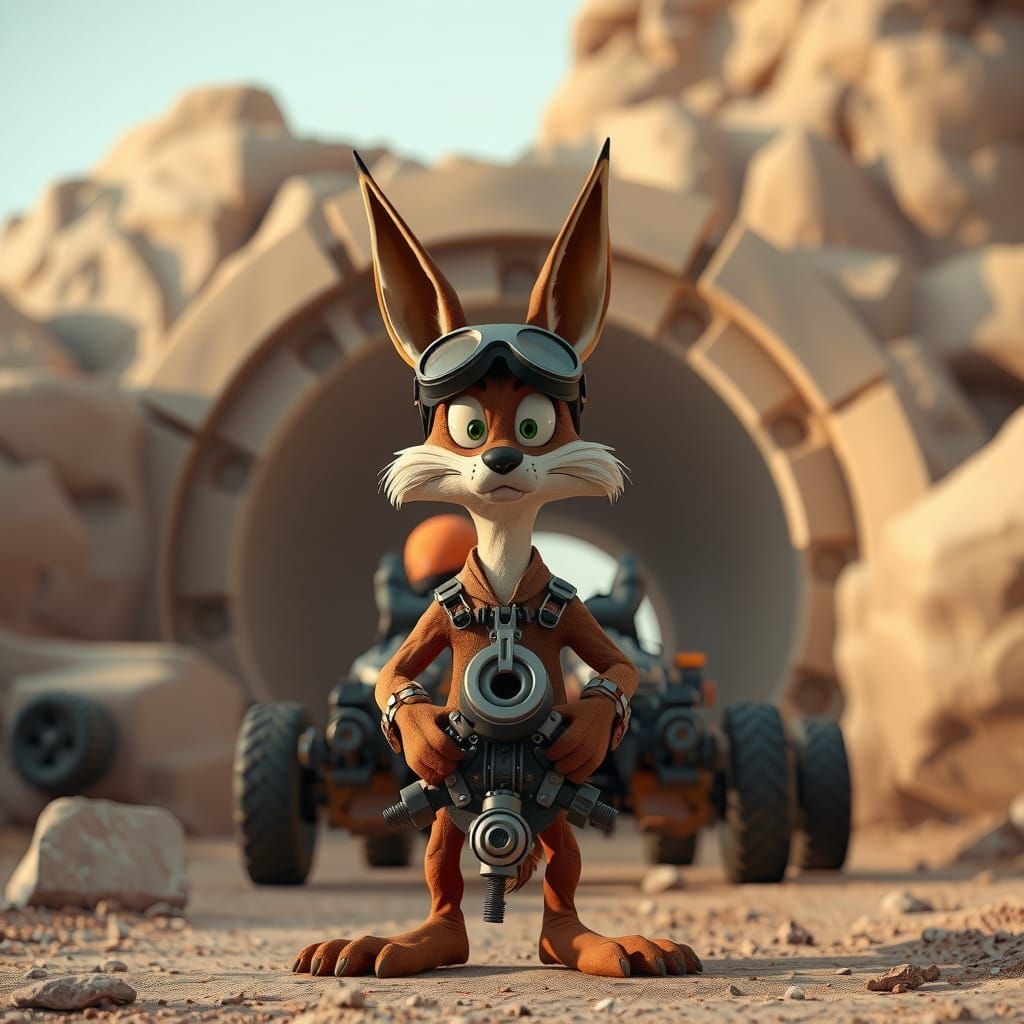 Wile E. Coyote's Futuristic Tunnel Trap in 3D