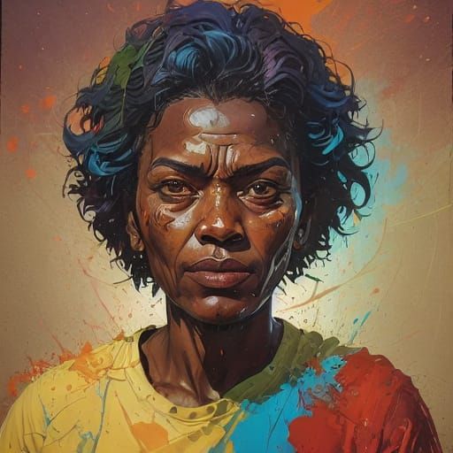 Expressive Portrait of a Woman in Oils