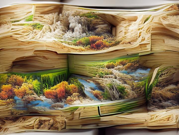 Natural Scenery Inside a Book: 8K Resolution