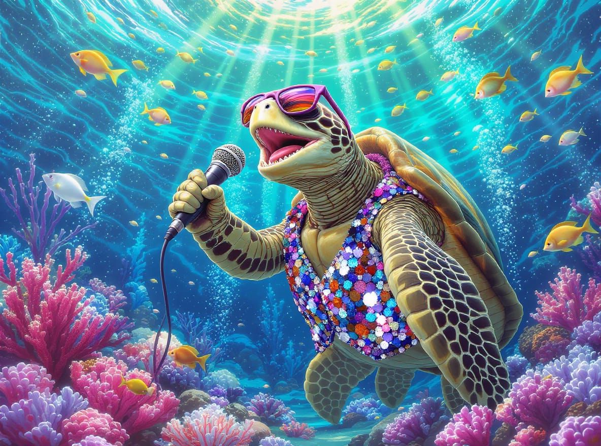 Singing Turtle's Karaoke Party Under the Sea