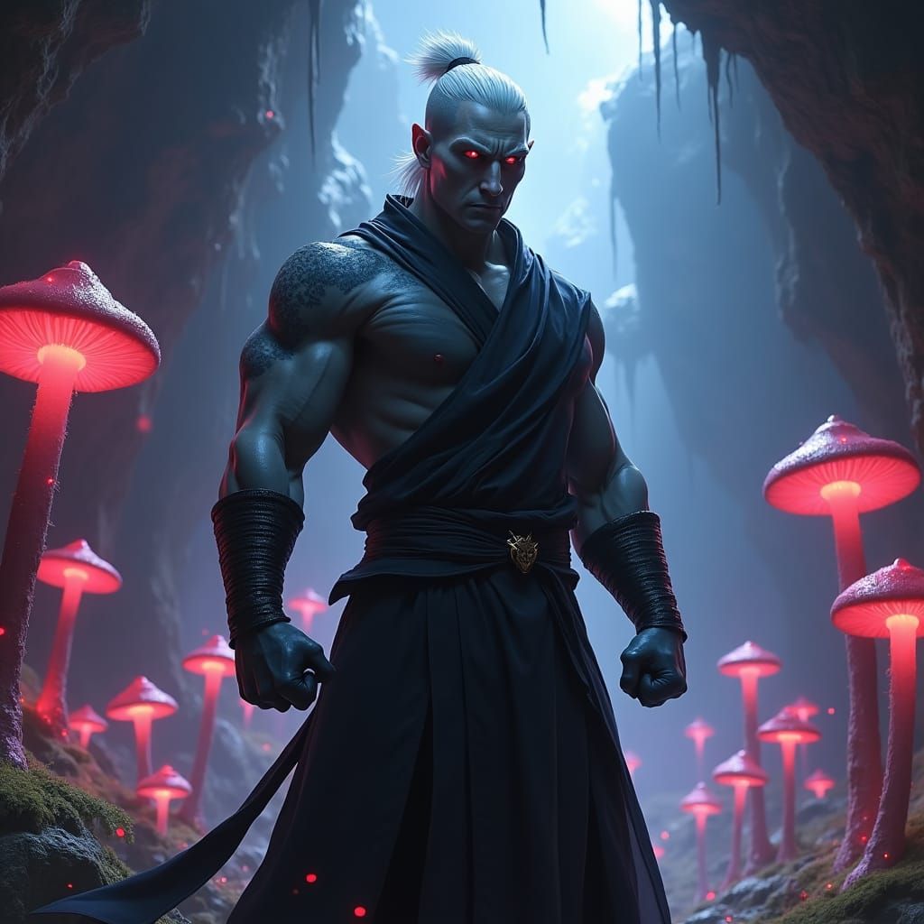 Brooding Drow Warrior with Viking Bowlcut