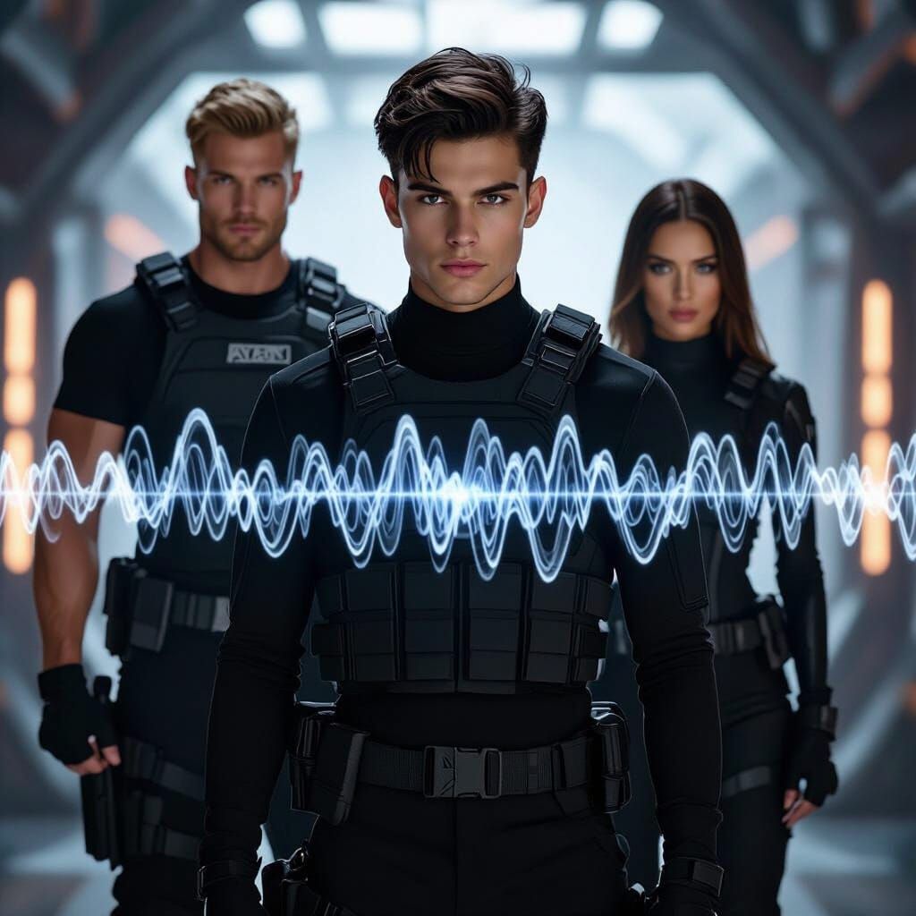 Futuristic Trio in Dramatic Cinematic Lighting