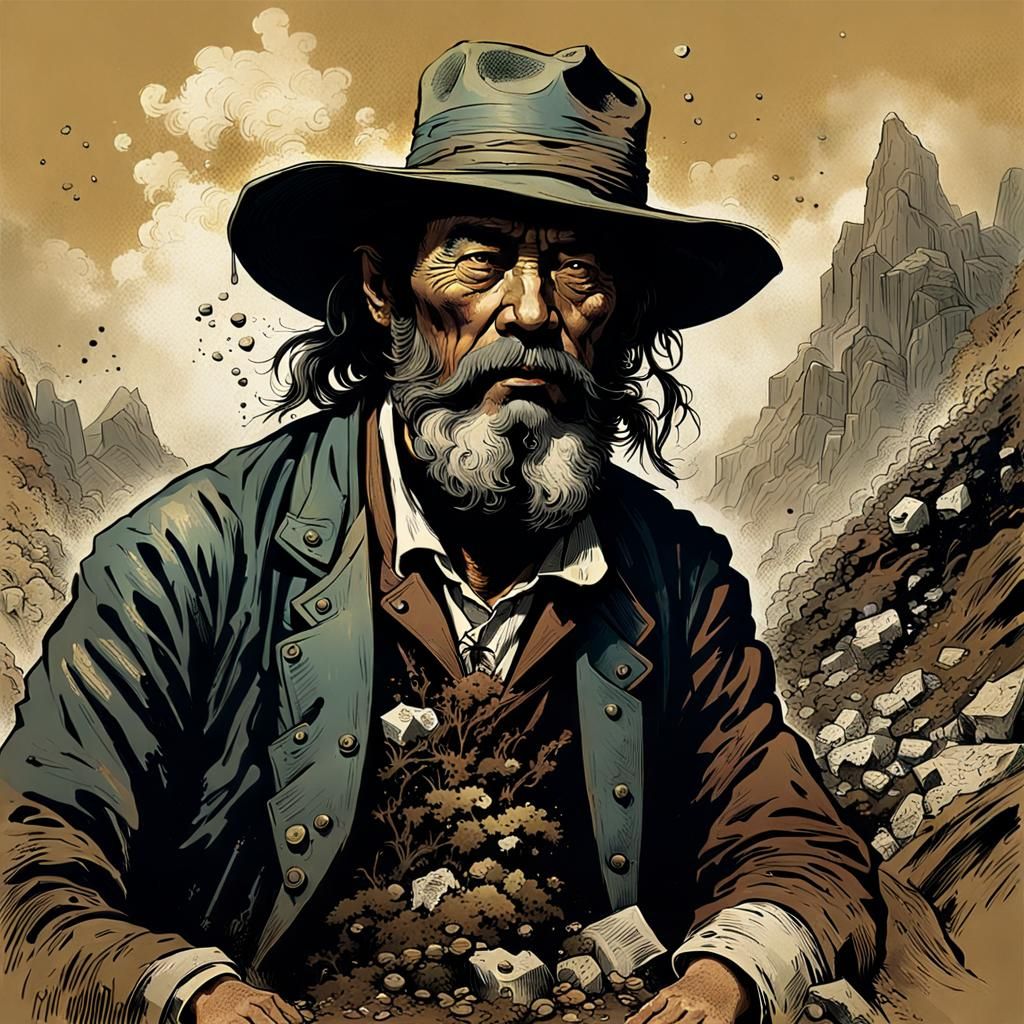 Gold Prospector Portrait in 1880s China