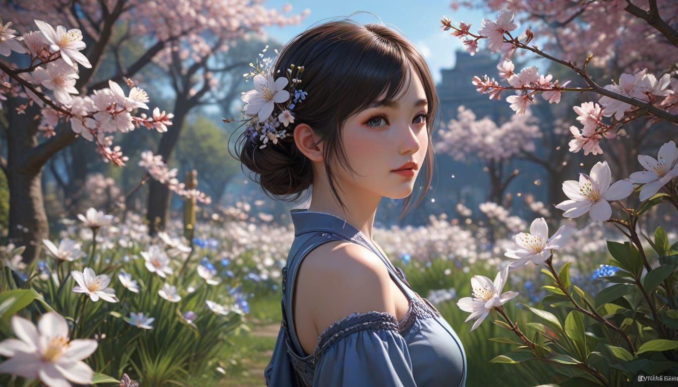 A Memory in Spring: 3D Anime Art