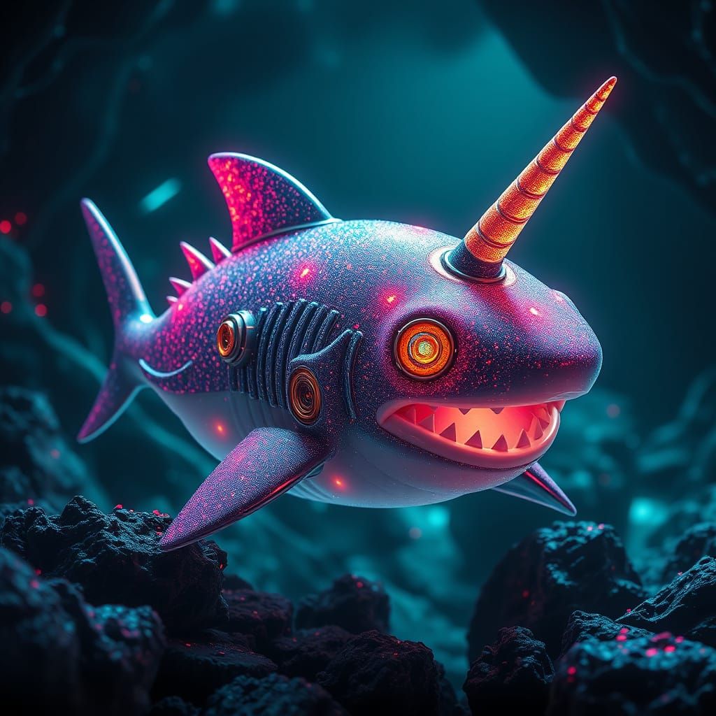 Glittery Sea-Hamster Transformed by Unicorn Friendship